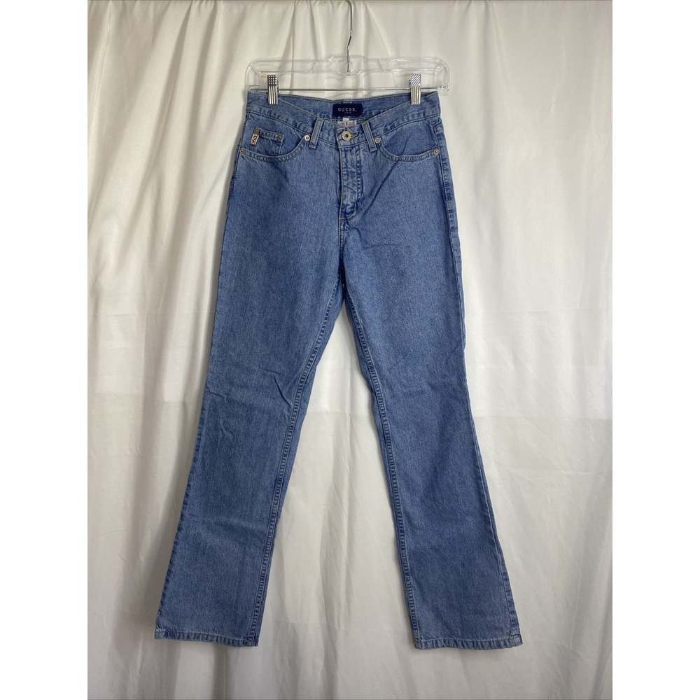 Guess Jeans Straight‎ Leg Womens 27 Blue Excellent Vintage High Rise Made in USA
